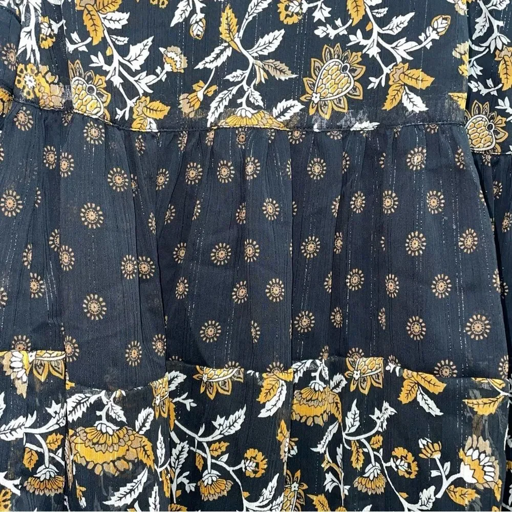 Michael Kors Mixed Botanical Print Georgette Dress Boho Flowy Women’s Size XXS